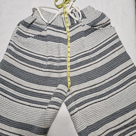 Anthropologie Laura Siegel Ellison Culotte Pants Sz S Stripped‎ Textured Pull On - Picture 11 of 13